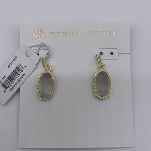 NWT Kendra Scott Lee gold slate cats eye